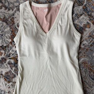 OGL Cream V-Neck Tank Top